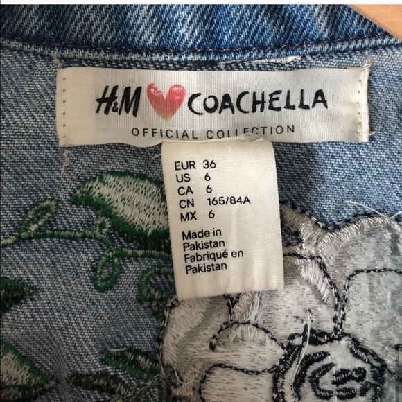 H&M Loves Coachella Embroidered Denim Jacket - Picture 6 of 7